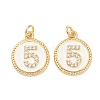 Brass Micro Pave Clear Cubic Zirconia Charms ZIRC-I052-16G-05-2