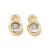 Brass Micro Pave Clear Cubic Zirconia Charms CU-CBA91C0-05G-1
