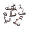 Gunmetal Plated Alloy Letter Pendants PALLOY-P097-03-L-2