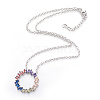 Brass Micro Pave Cubic Zirconia Pendant Necklaces NJEW-O105-01B-P-4