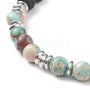 4Pcs 4 Style Natural Mixed Gemstone Braided Bead Bracelets Set BJEW-TA00188-4