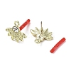 Rack Plating Alloy Flower Stud Earrings Finding EJEW-B030-11G-2