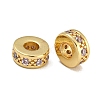 Rack Plating Brass Micro Pave Cubic Zirconia  Beads KK-U030-31G-07-1