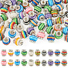 60Pcs Brass Resin Beads KK-TA0002-96-1