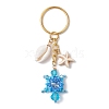 Tortoise Glass Seed Beaded Keychain KEYC-MZ00023-03-1