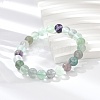 Natural Fluorite Stretch Bracelets BJEW-E373-8mm-10-8