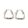 Non-Tarnish 304 Stainless Steel Trapezoid Hoop Earrings for Women EJEW-P202-05P-1