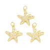 Rack Plating Brass Micro Pave Clear Cubic Zirconia Pendants KK-C011-09G-3