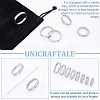 Unicraftale 24Pcs 8 Size 201 Stainless Steel Grooved Finger Rings Set for Men Women RJEW-UN0002-40-5