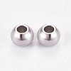 Tarnish Resistant 304 Stainless Steel Smooth Round Spacer Beads X-STAS-M006-01D-2