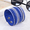 9-row Suede Cord & Rhinestone & Alloy Rivet Wrap Bracelets WG9BE7D-06-1