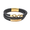 Braided Microfiber Leather Cord Multi-strand Bracelets BJEW-C153-01G-4