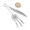 Tibetan Style Alloy Feather Bookmarks AJEW-TA00014-3