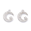 Rack Plating Brass Micro Pave Cubic Zirconia Pendants X-ZIRC-C026-05P-1