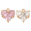 2Pcs 2 Colors Brass Pave Cubic Zirconia Charms ZIRC-YW0001-34-1