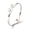 304 Stainless Steel Coil Swirl Open Cuff Bangle BJEW-G636-03-4