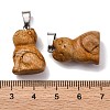 Natural Picture Jasper Pendants G-B127-08P-08-3