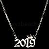 Crown Birth Year 201 Stainless Steel Pendant Necklaces for Women FS-WG4E8F2-80-1