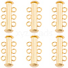 6Pcs Brass Slide Lock Clasps KK-BBC0027-58B-1
