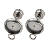 Tarnish Resistant 201 Stainless Steel Stud Earrings Findings STAS-K279-01A-P-2