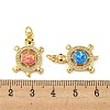 Brass Pendants Micro Pave Cubic Zirconia with Synthetic Opal KK-K356-07G-3