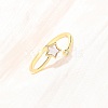 Brass Micro Pave Cubic Zirconia Cuff Rings for Women RJEW-K309-39B-G-1