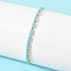 Rectangle Brass Micro Pave Cubic Zirconia Slider Bracelets KK-A305-02G-3