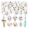 Round Christmas Snowman Print Wood European Beads WOOD-PH0003-25-7