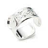 304 Stainless Steel Open Cuff Finger Ring Cabochon Settings STAS-T060-05S-3