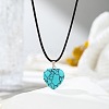 Synthetic Turquoise Heart Pendant Black Cord Necklaces NI9317-7-1
