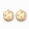 Brass Micro Pave Clear Cubic Zirconia Charms ZIRC-Q021-023G-NF-1