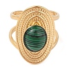 Oval Natural Malachite Finger Rings RJEW-Z057-14G-02-2