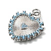 Brass Micro Pave Cubic Zirconia Pendants CU-CBAEEA8-13B-P-2