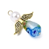 Handmade Millefiori Glass Pendants PALLOY-JF04573-02-4