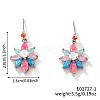 Romantic and Elegant Colorful Flower Brass Stud Earrings for Women KI5371-1-1