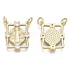 Brass Micro Pave Clear Cubic Zirconia Pendants ZIRC-N039-102-NF-2