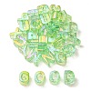 UV Plating Rainbow Iridescent Acrylic Beads OACR-C012-02D-1-1