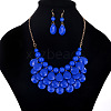 Fashionable Beach Style Acrylic Teardrop Dangle Earrings & Bib Necklaces Sets FS-WG62A33-04-1