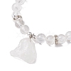 Raw Rough Natural Quartz Crystal Charm Bracelets BJEW-JB10298-03-3