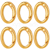 SUNNYCLUE 6Pcs Rack Plating Brass Spring Gate Rings KK-SC0004-76-1