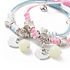 2Pcs 2 Color Luminous Beads & Alloy Enamel Charms Bracelets Set VALE-PW0001-028A-3
