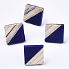 Opaque Resin & Wood Stud Earrings EJEW-N017-005A-B01-1