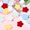 50Pcs 5 Colors Single Face Wool Fibre Cabochons FIND-SC0020-33-5
