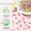 100Pcs Transparent Spray Painted Crackle Glass Beads GLAA-YW0005-15A-3