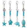 4Pcs Synthetic Turquoise Pendant Decorations HJEW-MZ00048-1