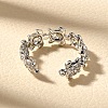 Brass Micro Pave Clear Cubic Zirconia Cuff Rings for Women RJEW-Q008-13P-5