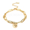 Brass Micro Pave Cubic Zirconia Charm Bracelets BJEW-P342-06G-1