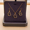 Alloy Rhinestone & Enamel Pendant Necklaces & Dangle Earrings Sets for Women FS-WGD52C4-12-1