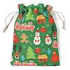 Christmas Theme Cloth Printed Storage Bags ABAG-F010-02B-02-2