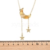 Natural Topaz Jade Chip Beads Moon Pendant Brass Cable Chain Necklaces for Women NJEW-TA00257-02-4